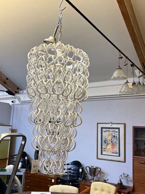 Lot 248 - A contemporary glass hook chandelier