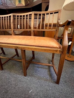 Lot 33 - A Cotswold School oak chair-back settee