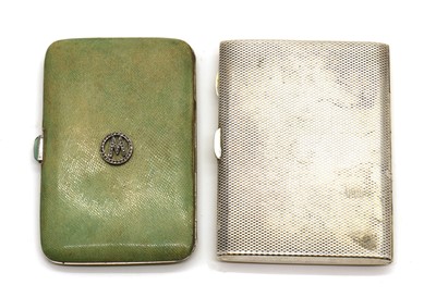 Lot 17 - An Art Deco French silver and shagreen cigarette case