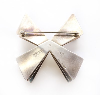 Lot 1041 - A Danish sterling silver brooch, by Georg Jensen, c.1960