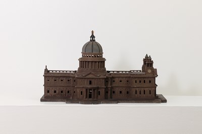 Lot 22 - A painted wooden architectural model