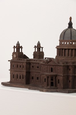 Lot 22 - A painted wooden architectural model