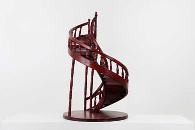 Lot 23 - Two wooden architectural models of staircases