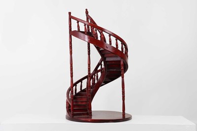 Lot 23 - Two wooden architectural models of staircases