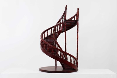 Lot 23 - Two wooden architectural models of staircases