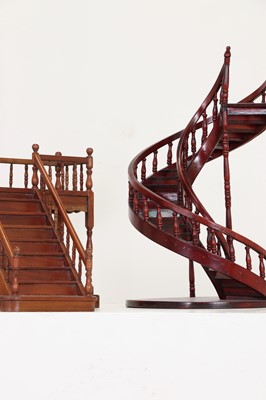 Lot 23 - Two wooden architectural models of staircases