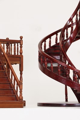 Lot 23 - Two wooden architectural models of staircases
