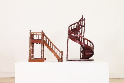 Lot 23 - Two wooden architectural models of staircases