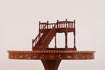 Lot 23 - Two wooden architectural models of staircases