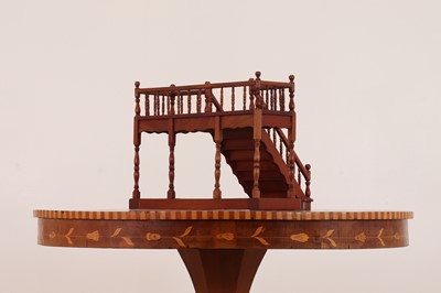 Lot 23 - Two wooden architectural models of staircases