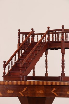 Lot 23 - Two wooden architectural models of staircases