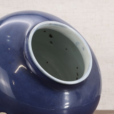 Lot 26 - A Chinese blue-glazed jar