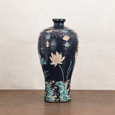 Lot 28 - A Chinese fahua-glazed meiping