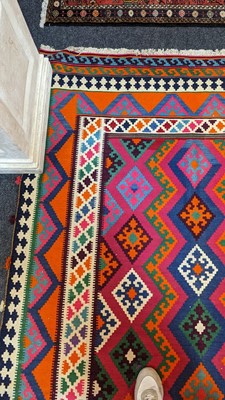 Lot 190 - A Persian Qashqai kilim wool rug