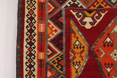 Lot 187 - A Persian Qashqai kilim wool rug