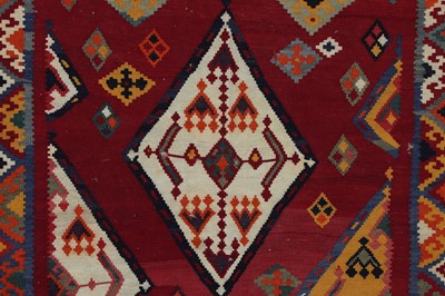 Lot 187 - A Persian Qashqai kilim wool rug