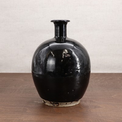 Lot 25 - A Chinese black-glazed vase