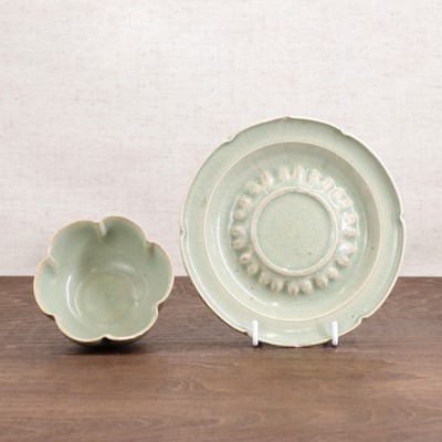 Lot 46 - A Korean celadon stem cup and stand