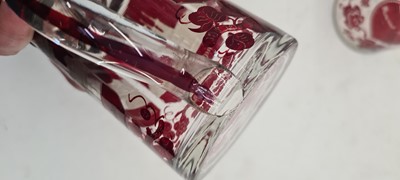 Lot 218 - A collection of Bohemian cased and flashed glass drinking vessels