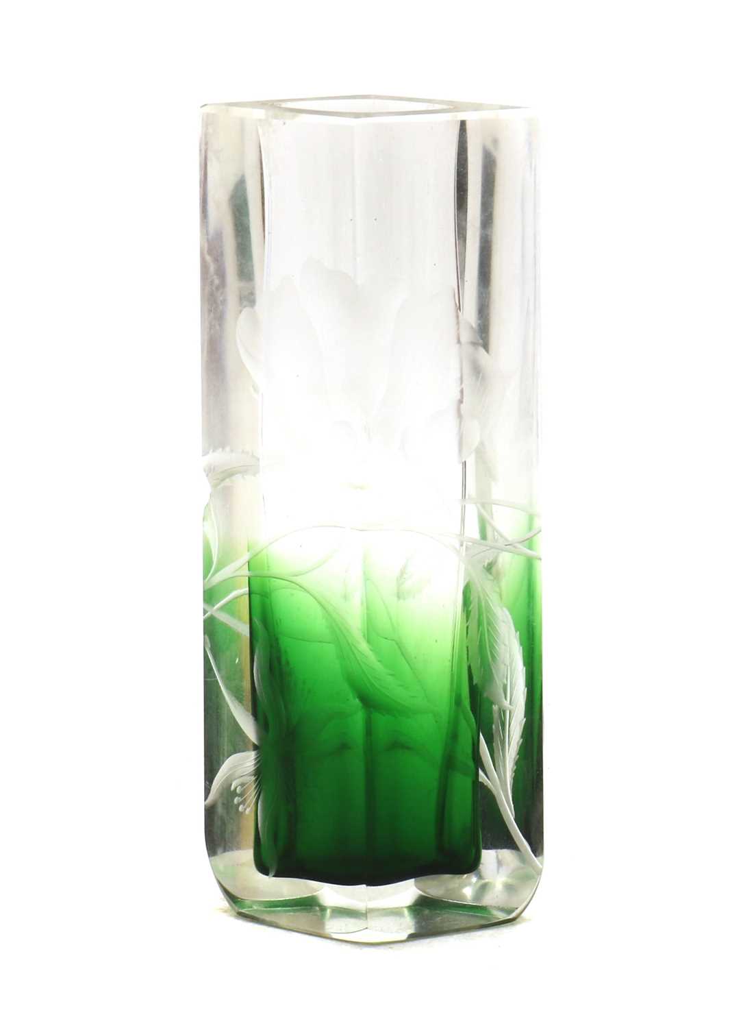 Lot 259 - A Moser intaglio cut glass vase