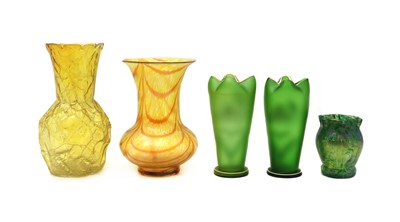 Lot 224 - A group of Bohemian iridescent glass vases