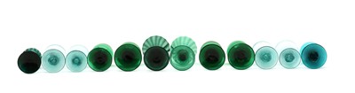 Lot 202 - A group of green glass drinking glasses