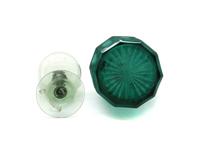 Lot 206 - A Stourbridge green glass decanter