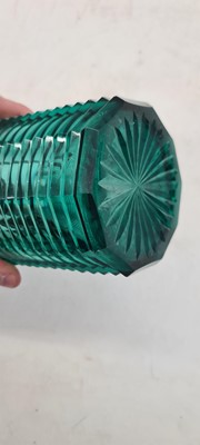 Lot 206 - A Stourbridge green glass decanter