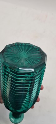Lot 206 - A Stourbridge green glass decanter