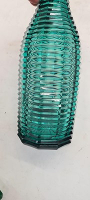 Lot 206 - A Stourbridge green glass decanter