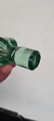 Lot 206 - A Stourbridge green glass decanter