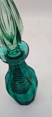 Lot 206 - A Stourbridge green glass decanter