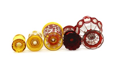Lot 217 - A collection of Bohemian flashed glassware