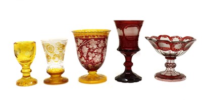 Lot 217 - A collection of Bohemian flashed glassware