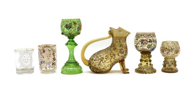 Lot 223 - A collection of Bohemian enamelled glassware