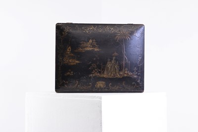 Lot 287 - A Regency japanned and parcel-gilt box