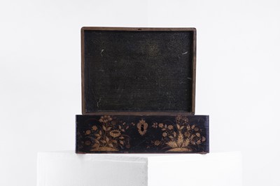 Lot 287 - A Regency japanned and parcel-gilt box