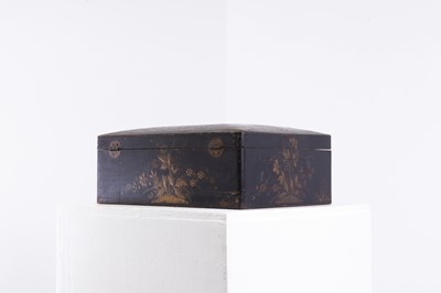 Lot 287 - A Regency japanned and parcel-gilt box