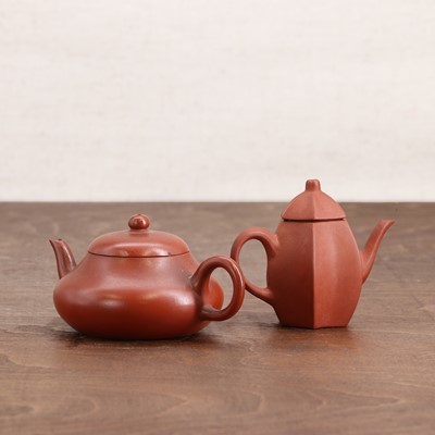 Lot 38 - Two Chinese Yixing zisha stoneware teapots