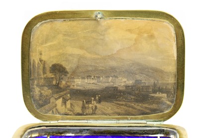 Lot 221 - A Bohemian cased blue glass casket