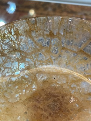 Lot 205 - A fluorspar pedestal dish or tazza