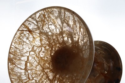 Lot 205 - A fluorspar pedestal dish or tazza