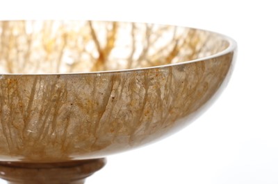 Lot 205 - A fluorspar pedestal dish or tazza