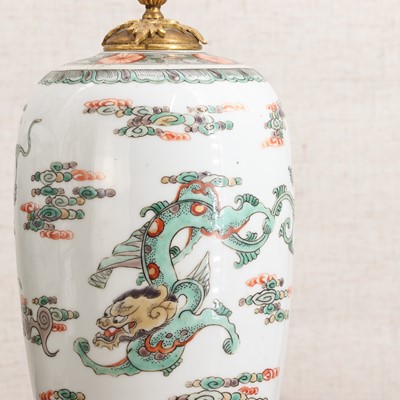 Lot 83 - A pair of Chinese famille verte vases