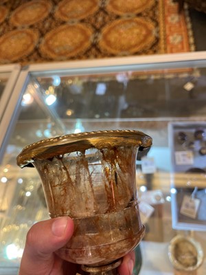 Lot 210 - A pair of George III Derbyshire fluorspar campana vases in the manner of Richard Brown