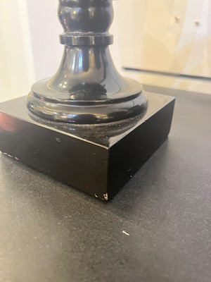 Lot 234 - A pair of Ashford black marble urns