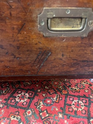 Lot 142 - A teak campaign chest