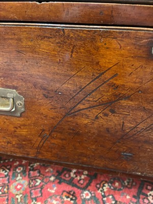 Lot 142 - A teak campaign chest