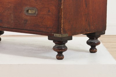Lot 142 - A teak campaign chest