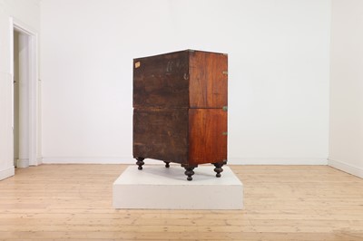 Lot 142 - A teak campaign chest